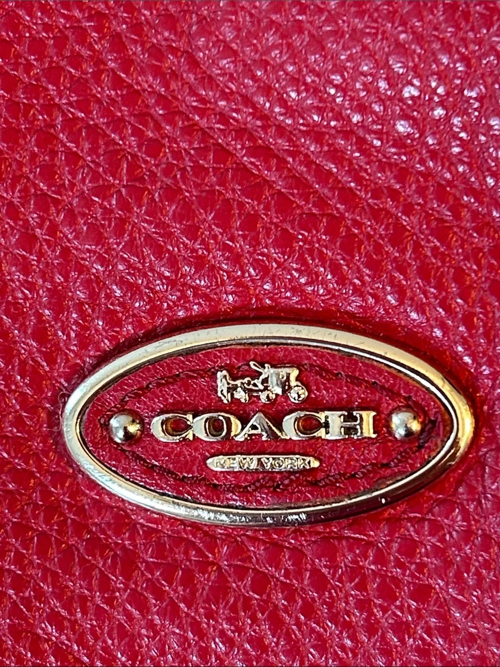 Coach Chicago Gallery Pebble Leather Hobo Tote Bag Red Current color G1420-33436